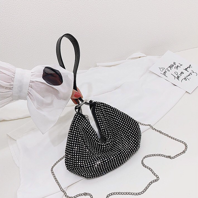 Bolso Bandolera Fruncido con Strass Monohombro - Image 7