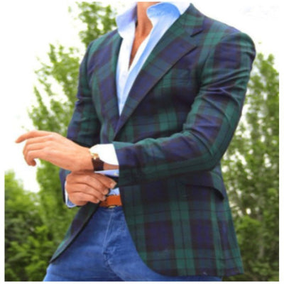 Saco de Cuadros Slim Fit para Hombre - Estilo Casual Moderno - Image 12