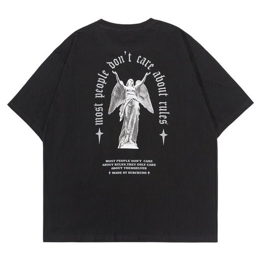 Camiseta Suelta Hip Hop con Estampa de Retrato - Manga Corta - Image 9