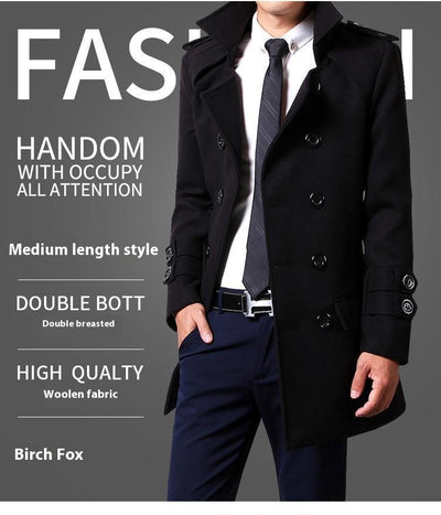 Abrigo Largo Slim Fit Estilo Coreano para Hombre - Image 13