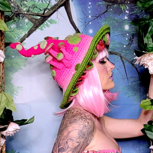 Gorro de Lana Tejida con Ala Ancha Creativa