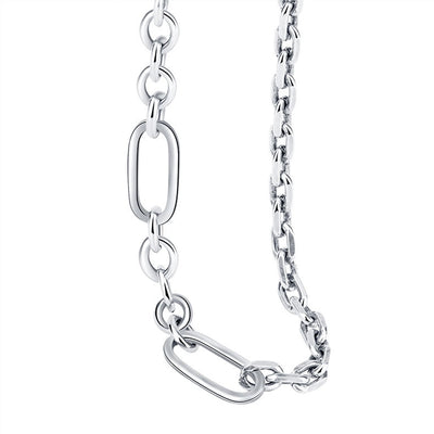 Collar de Plata 925 Cadena Doble Capa con Textura - Diseño Minimalista y Versátil - Image 9