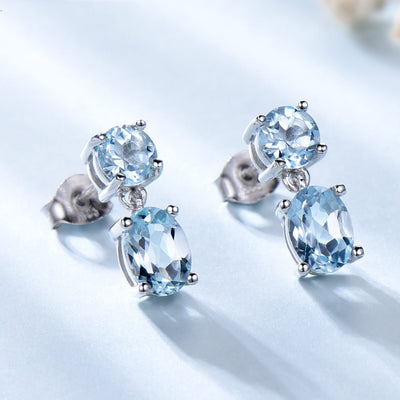 Aretes Largos de Zafiro para Mujer - Elegancia y Personalidad - Image 3