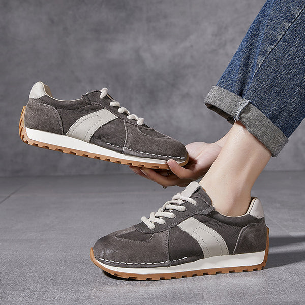 Zapatilla Retro Clásica de Cuero Genuino