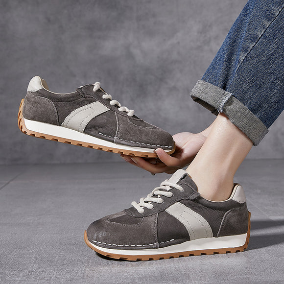 Zapatilla Retro Clásica de Cuero Genuino