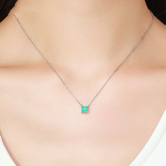 Collar de Plata Esterlina S925 con Turmalina Paraíba Simulada - Image 9