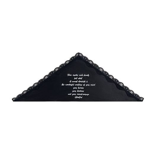 Pañoleta Triangular de Seda con Encaje y Costura Decorativa - Image 6