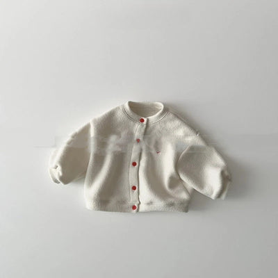 Chamarra Fleece con Botones de Contraste y Bordado Love - Image 5