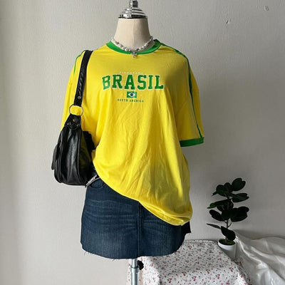 Camiseta Casual con Estampado de Letras - Diseño Simple y Versátil - Image 8
