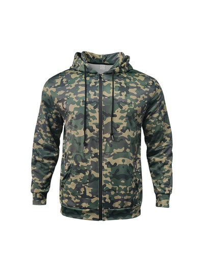 Sudadera Cardigan Camuflado con Capucha para Hombre - Image 12