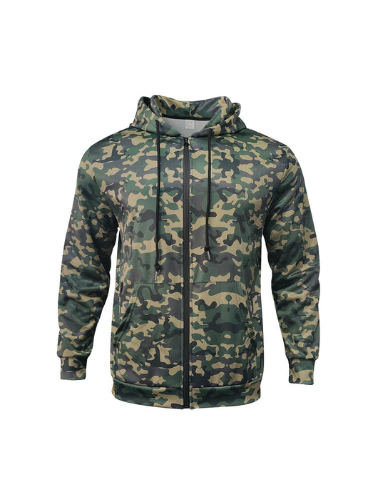 Sudadera Cardigan Camuflado con Capucha para Hombre - Image 12