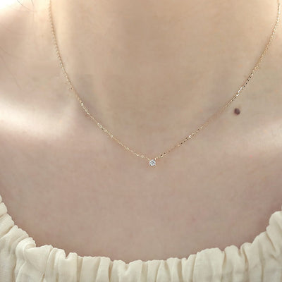 Collar de Oro Amarillo 14k con Diamante Solitario para Mujer - Image 7