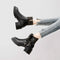 Botas Martin de Cuero Suave con Tacón Grueso - Primavera y Otoño
