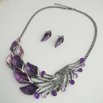 Conjunto de Collar y Aretes Flor de Alocasia - Image 9