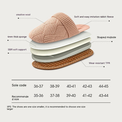 Pantuflas Térmicas de Lana y Algodón para Invierno - Suela Gruesa Antideslizante - Image 11