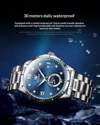 Reloj de Cuarzo para Hombre con Diamantes y Calendario - Elegancia Ejecutiva - Image 12