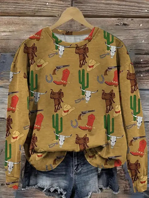 Blusa Casual Estampada de Manga Larga para Mujer - Image 10