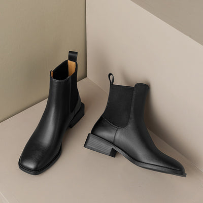 Botas Vintage de Punta Cuadrada Estilo Británico - Image 3