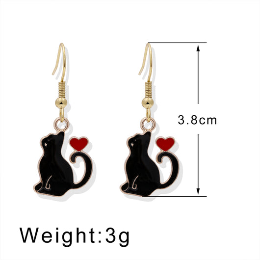 Aretes Colgantes Minimalistas de Mariposa, Gato y Dinosaurio en Acrílico y Metal - Image 8