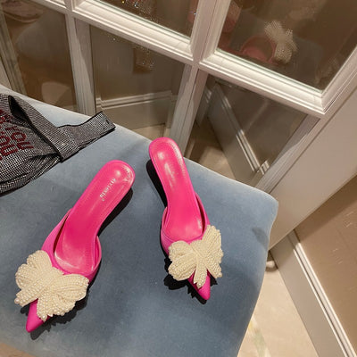 Sandalias Stiletto con Moño de Perlas - Image 16