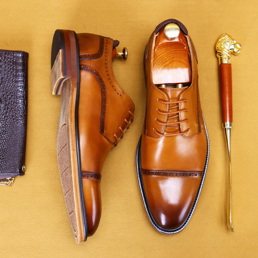 Zapatos de Cuero para Hombre Estilo Británico Clásico - Image 12