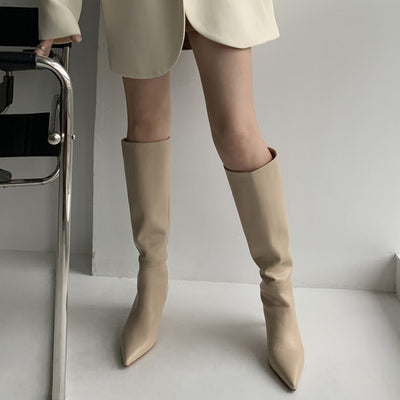 Botas Altas Mujer Otoño Invierno Punta Afilada Tacón Stiletto - Image 3