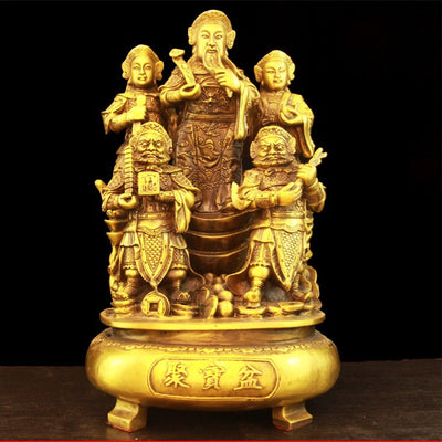 Buda Dios de la Riqueza en Cobre Puro - Estatua Grande - Image 10
