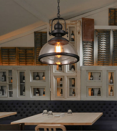 Lámpara Colgante Industrial Retro de Acero y Vidrio para Restaurantes y Hoteles - Image 12