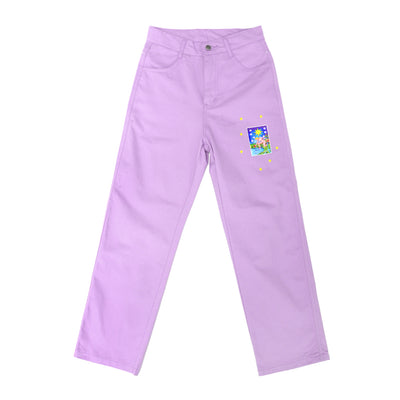 Jeans Morados Holgados de Cintura Media para Mujer - Image 5