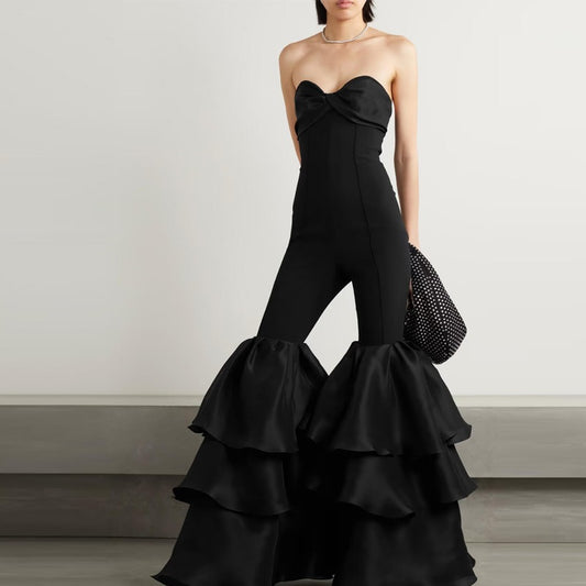 Jumpsuit Elegante Tubo con Diseño Bandage para Mujer