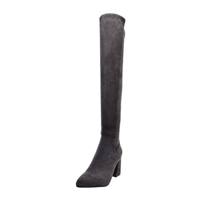 Botas Altas Over Knee Tacón Medio Punta Fina para Mujer - Image 4