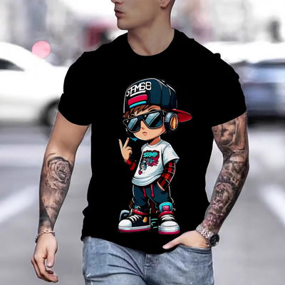 Playera Casual para Hombre con Estampado Digital 3D - Image 3