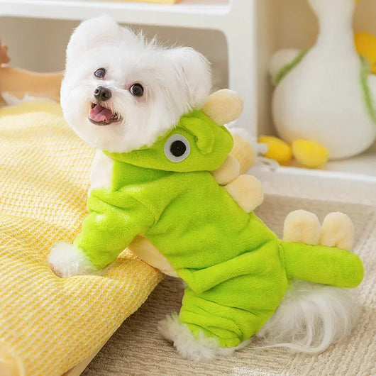 Disfraz de Dinosaurio para Perros Pequeños - Abrigo Polar Invierno con 4 Patas - Image 19