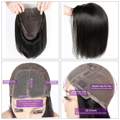 Peluca Bob Corto de Cabello Natural con Elegancia Temperamental - Image 9