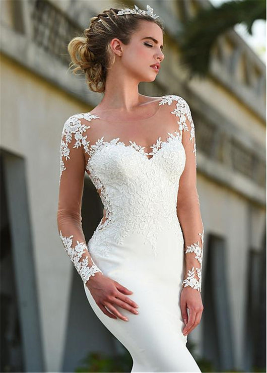 Vestido de Novia Elegante con Cola Trasera Sutil - Image 2