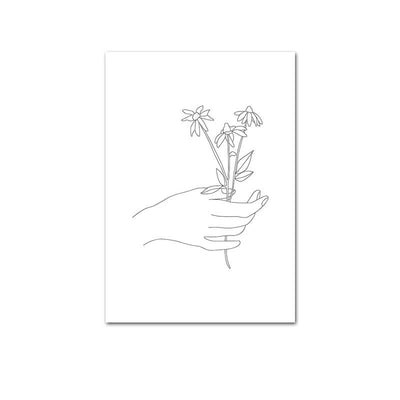 Cuadro Botánico Abstracto en Estilo Dibujo para Decoración del Hogar - Image 9