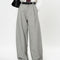 Pantalones Casuales Rectos con Corte Vertical y Acabado Liso