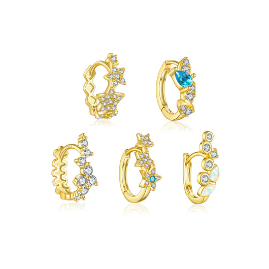 Aretes Estrella de Cinco Puntas en Plata 925 con Circón - Image 5