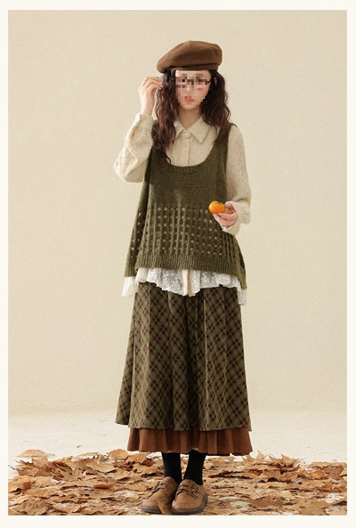 Falda de Invierno Verde Vintage para Mujer - Diseño Elegante y Moderno - Image 13