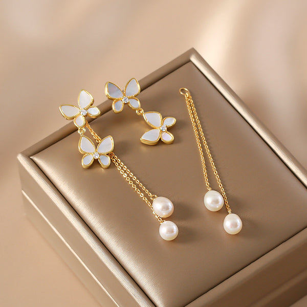 Aretes Mariposa con Borla Larga Exquisitos y Trendy