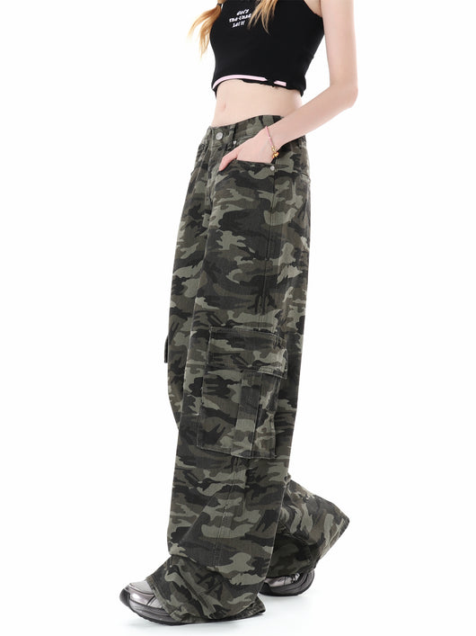 Pantalones de Trabajo Camuflaje Multi-Bolsillos Corte Recto Unisex - Image 12
