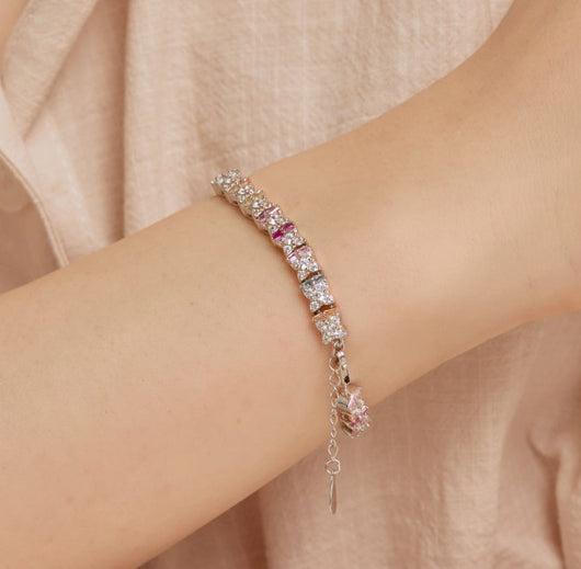 Pulsera de Plata Esterlina para Mujer con Circones de Colores - Image 3