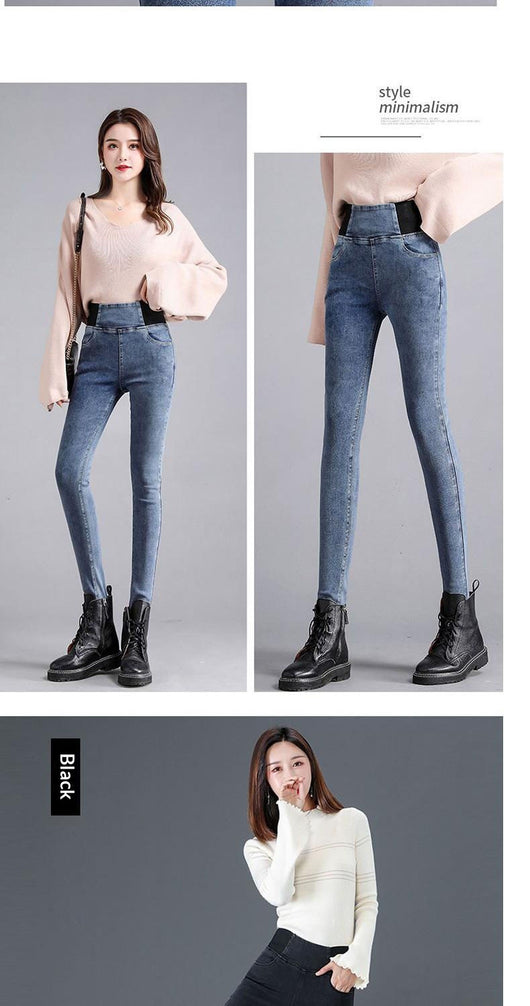 Jeans Skinny de Cintura Alta con Forro Polar Cálido y Cintura Elástica - Image 24
