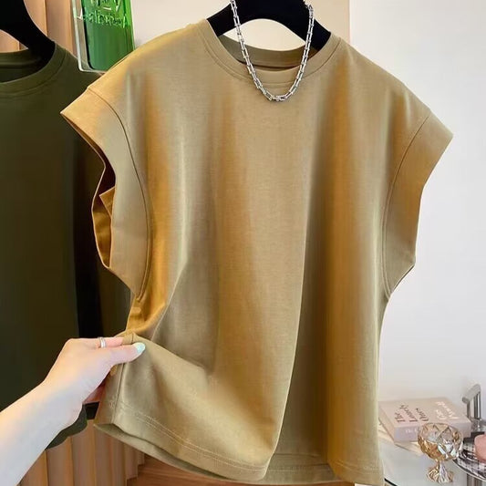 Blusa Suelta sin Mangas de Color Sólido - Comodidad y Estilo - Image 2