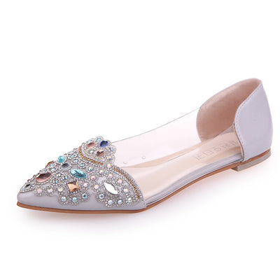 Sandalias Planas con Strass Elegantes y Transpirables de Punta Aguda - Image 5