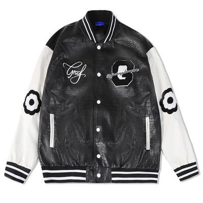 Chaqueta de Cuero PU Acolchada Estilo Casual Americano