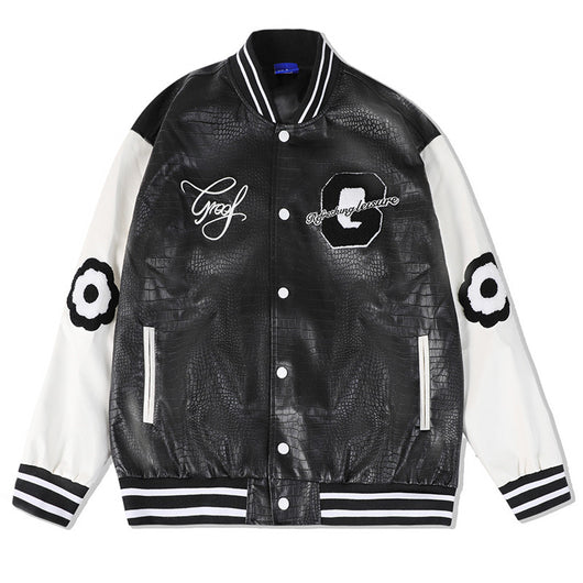 Chaqueta de Cuero PU Acolchada Estilo Casual Americano