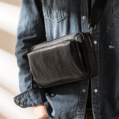 Bolsa de Hombro de Gran Capacidad en Cuero Genuino