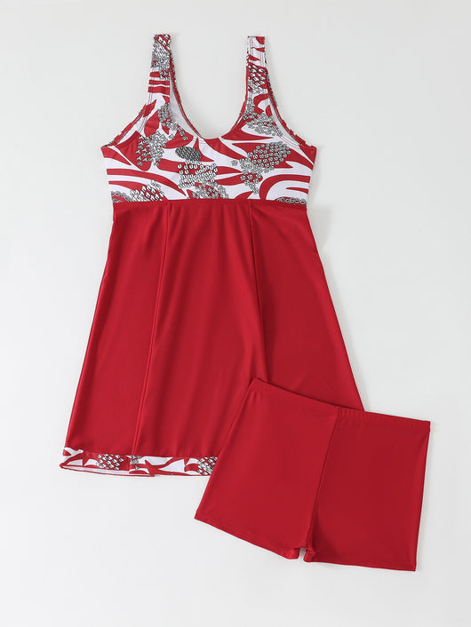 Traje de Baño Tankini Deportivo con Falda y Shorts Integrados - Image 23