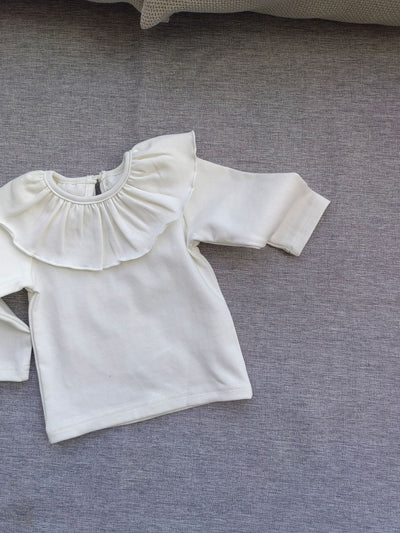 Blusa de Cuello Volante Solapa Ancha - Corte Clásico - Image 6